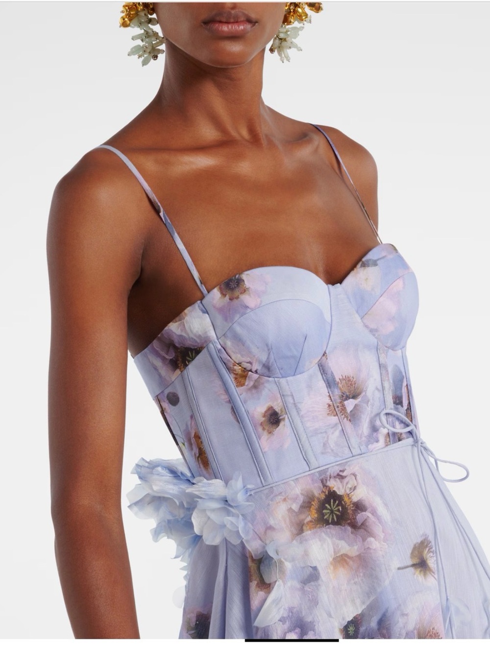 Zimmermann Lilac Floral Bustier Midi Dress - Picture 4 of 12